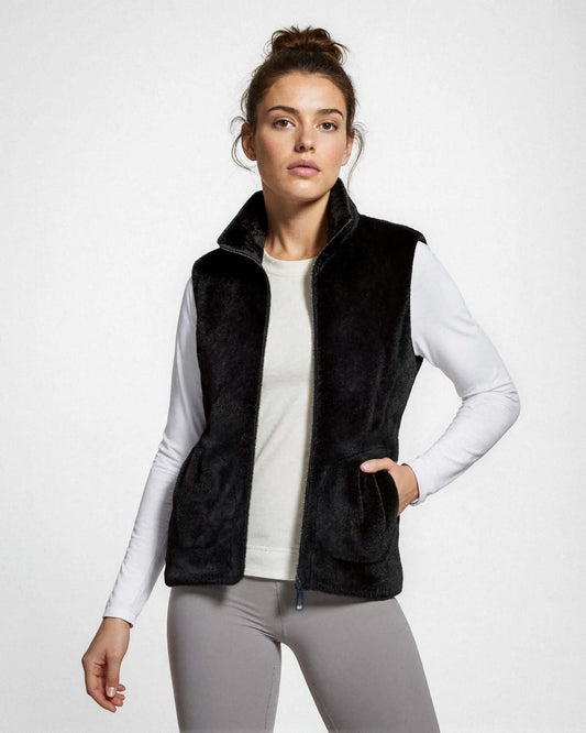 Women’s Heated Fleece Vest - Black / 2XS