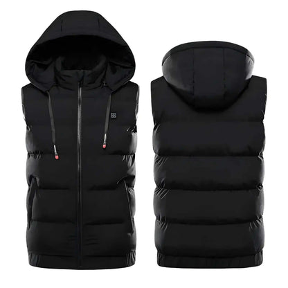 Men’s Heated Puffer Vest with Removable Hood