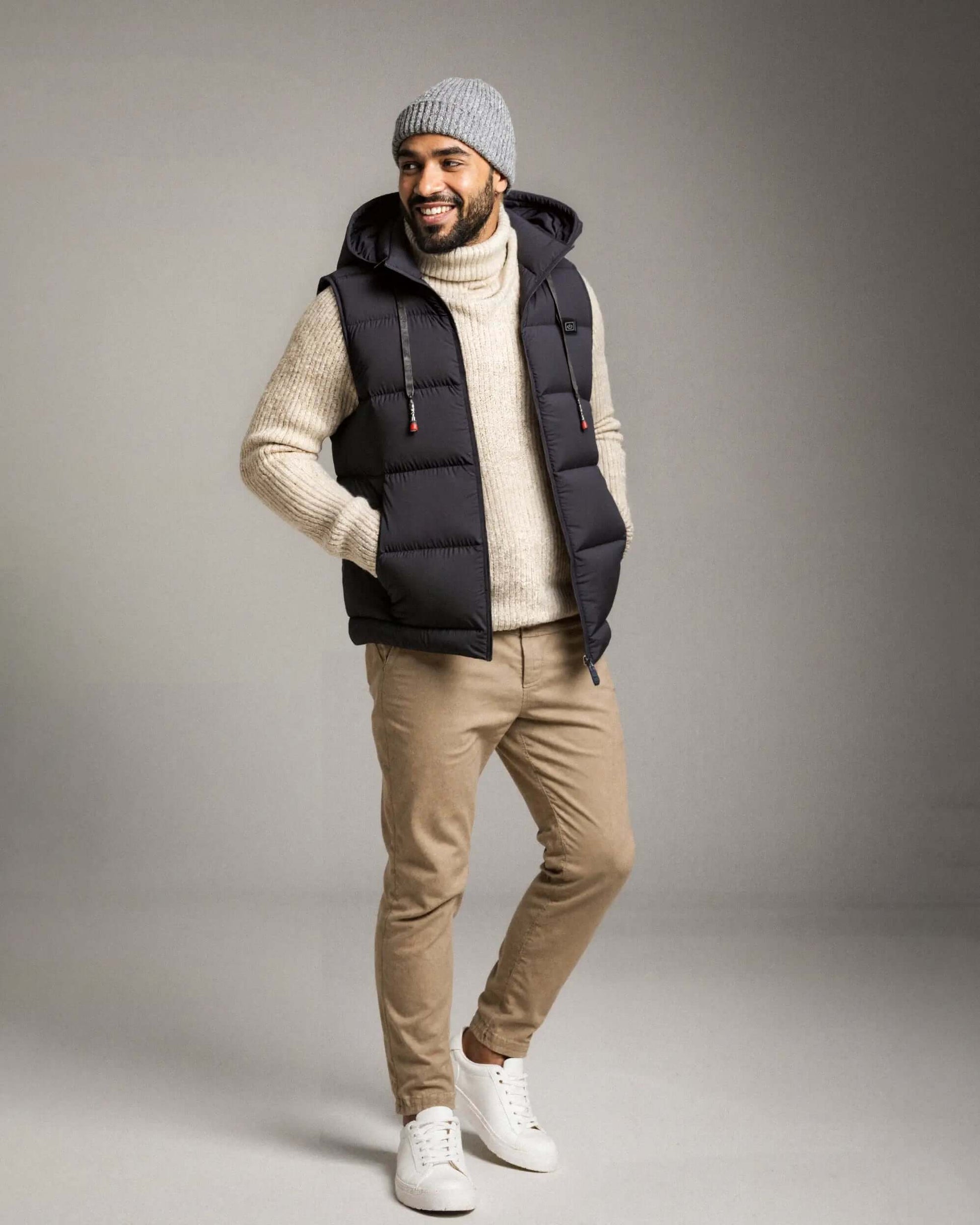 Men’s Heated Puffer Vest with Removable Hood