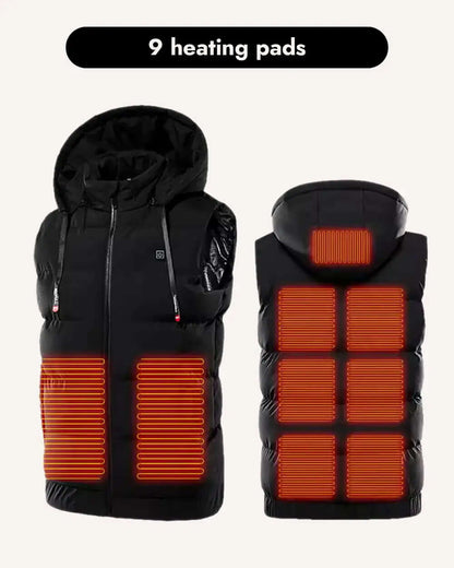 Men’s Heated Puffer Vest with Removable Hood